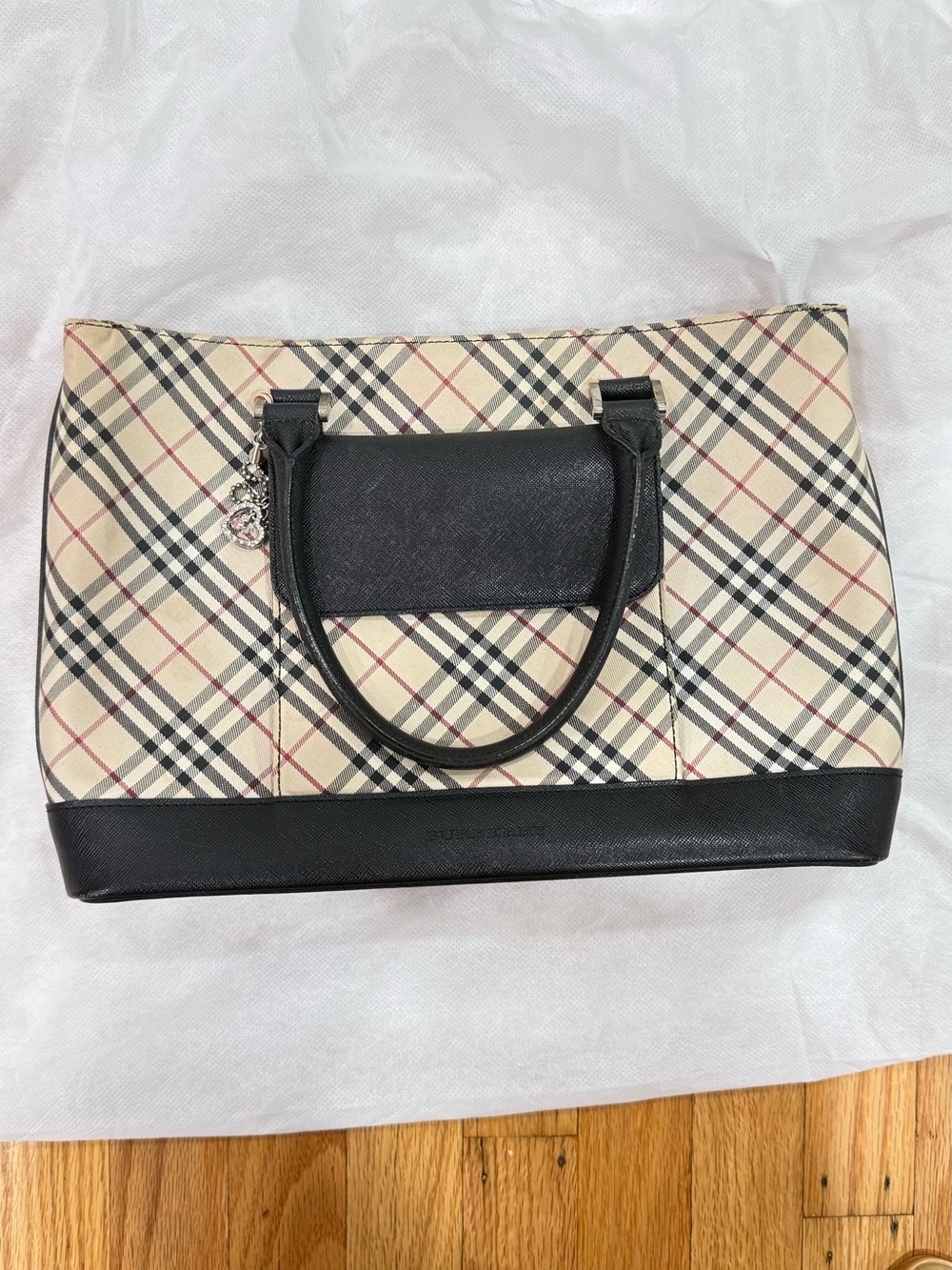 Burberry Black Trim Classic Check Tote